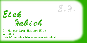 elek habich business card